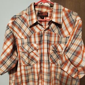 Canyon Guide Outfitters men's western style pearl snap short sleeve shirt. XXL.